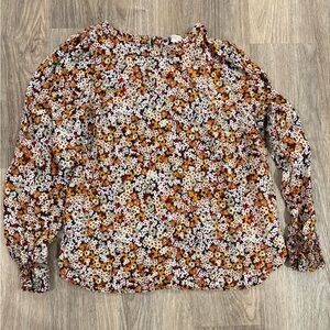 LOFT Multicolor Floral Blouse long sleeve women’s size medium